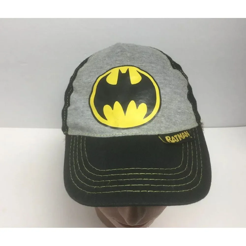 DC COMICS Batman‎ Strap back CAP Black Yellow Logo Youth Hat Kids